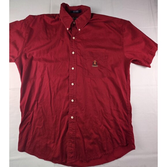 Vintage Chaps Men's Large Red Long Sleeve Button Up Shirt - Picture 2 of 8